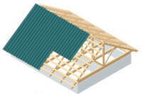Isometric Roofing Construction. Concept Of Residential Building Under Construction. House Under Construction. Roof Insulation.
