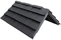 Black Asphalt Shingle Roof Isolated On Transparent Background. Perfect For Construction, Architecture, And Roofing Project Illustrations.